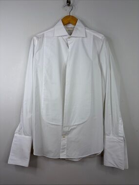 Suitsupply Tuxedo Shirt Mens 41 16 White Cotton Evening Dress Wedding Slim Fit
